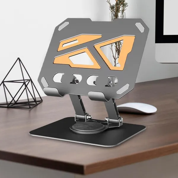 Black_Adjustable_Tablet_Stand_With_360_Degree_Rotating_Base_Ergonomic_Foldable_And_Portable_Stand_For_All_Ipad/Tablet_&_Smartphones