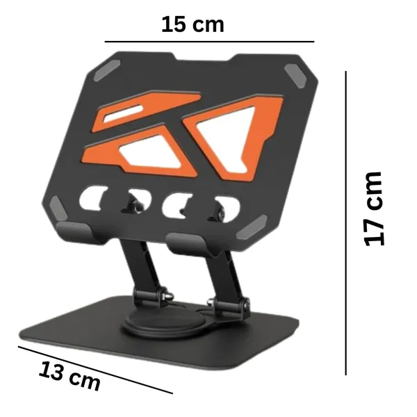 Black_Adjustable_Tablet_Stand_With_360_Degree_Rotating_Base_Ergonomic_Foldable_And_Portable_Stand_For_All_Ipad/Tablet_&_Smartphones