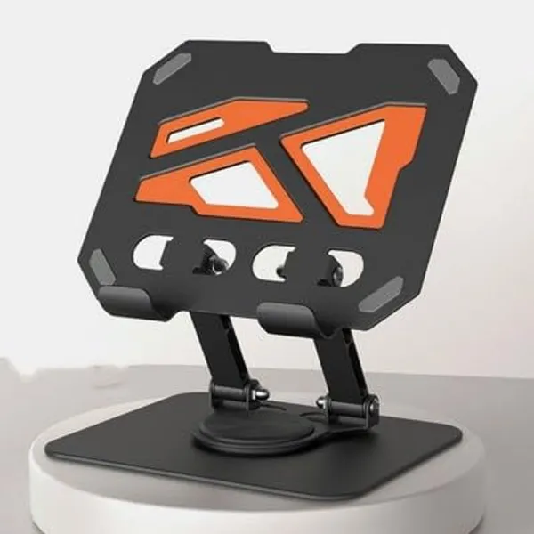 Black_Adjustable_Tablet_Stand_With_360_Degree_Rotating_Base_Ergonomic_Foldable_And_Portable_Stand_For_All_Ipad/Tablet_&_Smartphones