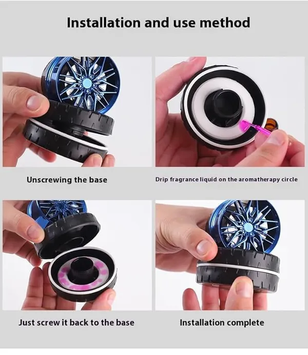 Black_Solar_Rotating_Car_Dashboard_Air_Freshener/Perfume_Diffuser_&_Humidifier_Metal_Body_&_Alloy_Wheel_Design