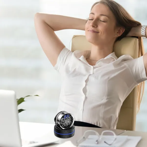 Silver_Solar_Rotating_Car_Dashboard_Air_Freshener/Perfume_Diffuser_&_Humidifier_Metal_Body_&_Alloy_Wheel_Design