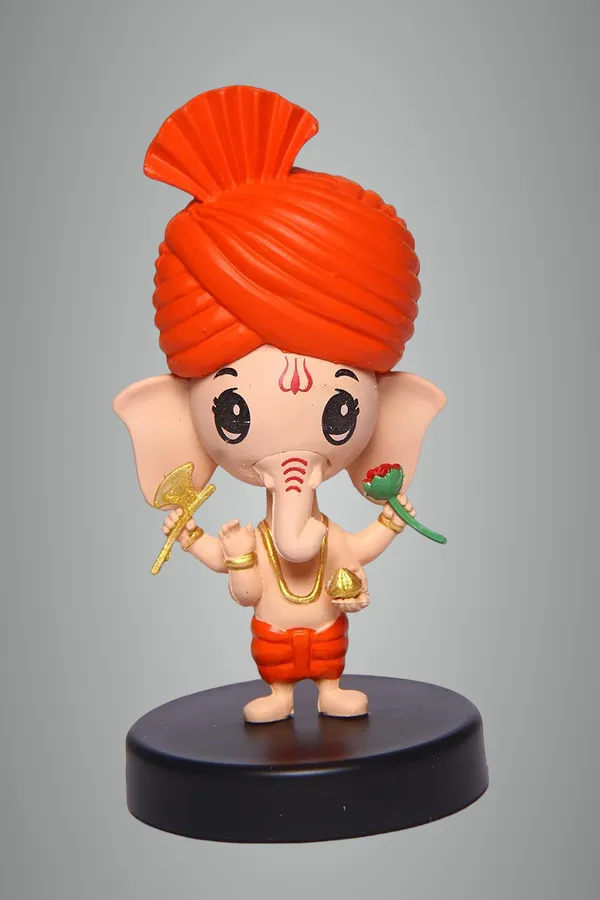 Multicolour_Buko_Bal_Ganesh_Bobblehead_Idol_Car_Dashboard_&_Home_Decor_Ganpati_Murti_Good_Luck_Statue_With_Axe_&_Flower