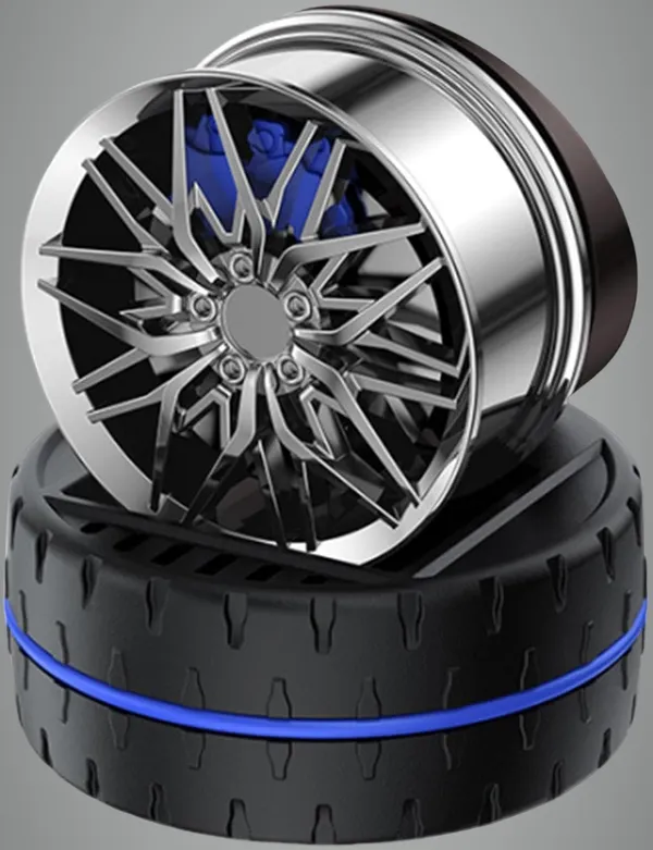 Silver_Solar_Rotating_Car_Dashboard_Air_Freshener/Perfume_Diffuser_&_Humidifier_Metal_Body_&_Alloy_Wheel_Design