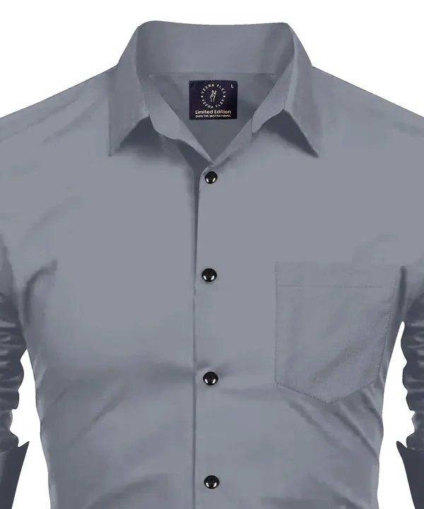 Grey_Fine_Premium____Cotton__Luxury_Formal_Shirt_For_Men'S