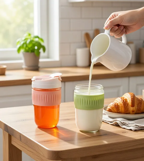 Yellow_Dual_Lid_Reusable_Portable_Leak_Proof_Coffee_Cup_With_Straw_&_Airtight_Lid_High_Temperature_Resistance_Glass_Sipper_With_Silicone_Sleeve_Bpa_Free_Car_Travel_Mason_Jar_350_ML