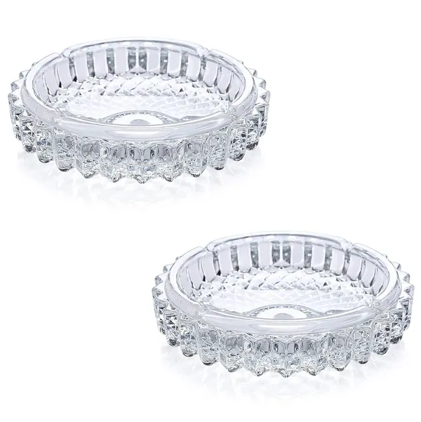 Multicolor_Crystal_Quality_Heavy_Glass_Ashtray_(Ash_Tray_18_Cm_2Pc)