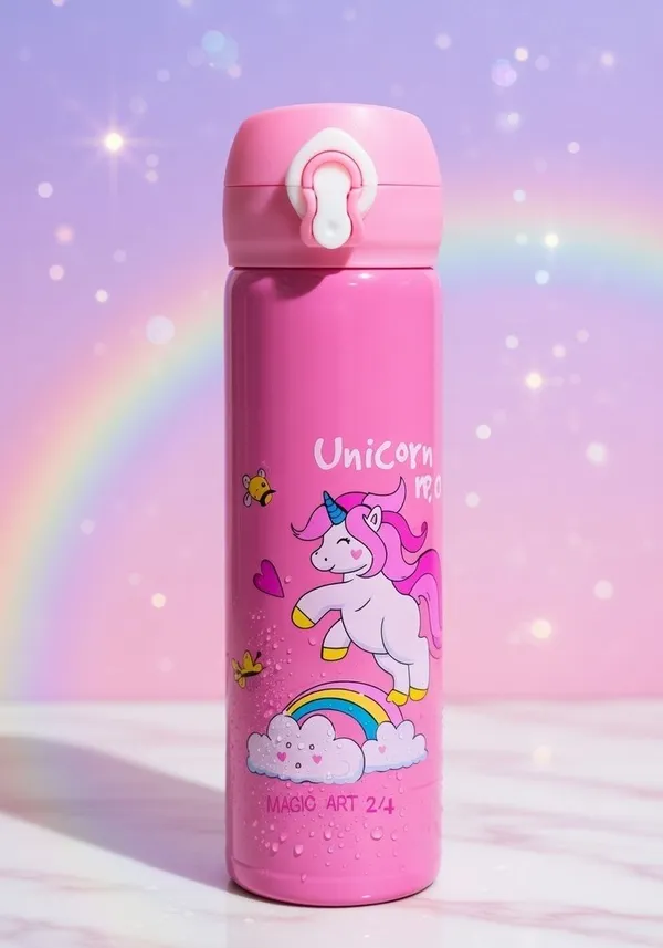 HALO_NATION_Cute_Water_Bottle_for_Kids_500ml_–_Pink_Stainless_Steel_Insulated_Bottle_500_ML_500_ml_Stainless_Steel_Bottle_(Pack_of_1,_Pink)