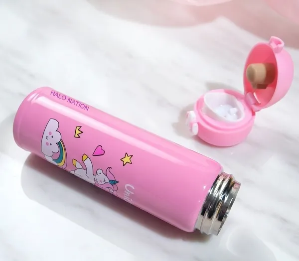 HALO_NATION_Cute_Water_Bottle_for_Kids_500ml_–_Pink_Stainless_Steel_Insulated_Bottle_500_ML_500_ml_Stainless_Steel_Bottle_(Pack_of_1,_Pink)