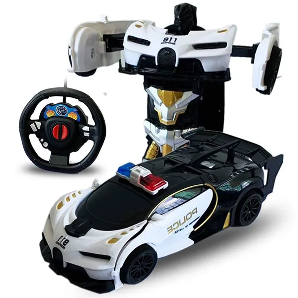 White_1:24_Scale_Rc_Transforming_Famous_Car_Plastic_Diecast_Remote_Control_1/24_Deformation_Remote_Control_Car_Electric_Robot_Children_Toy_Gift_Racing_Car