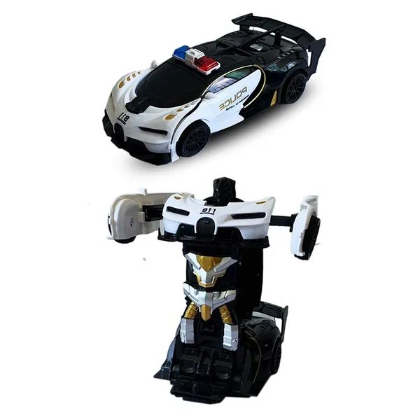 White_1:24_Scale_Rc_Transforming_Famous_Car_Plastic_Diecast_Remote_Control_1/24_Deformation_Remote_Control_Car_Electric_Robot_Children_Toy_Gift_Racing_Car