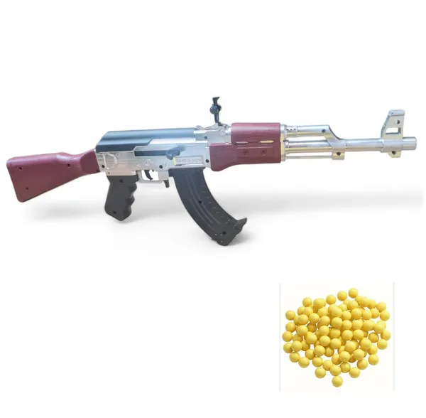 Silver_AK47_Bullet_Blaster_Toy_|100_BBs_For_Kids