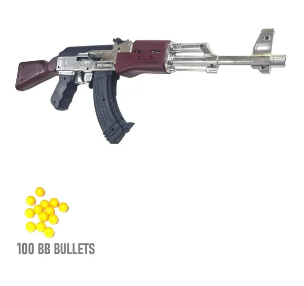 Silver_AK47_Bullet_Blaster_Toy_|100_BBs_For_Kids