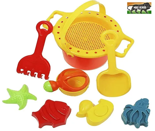 Multicolor_Beach_Toys_Beach_Play_Sand_Play_Toys_Gardening_Cum_Beach_Tool_Set_With_Bucket_Sand_Strainer_Rake_Shovel_Watering_Can_&_Sand_Molds