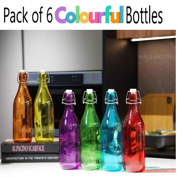 Pack_Of_6_|_Flip_Top_Glass_Water_Bottle_Leak_Proof_Cap_|_1_Ltr