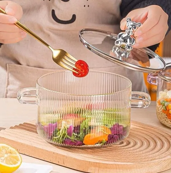 Set_of_2_|_Borosilicate_Glass_Casserole_Cooking_Pot_cum_Serving_Bowl_with_Cute_Teddy_Lid_-_1600_ML_&_1200M_L_FLUTED_SERVING_BOWL