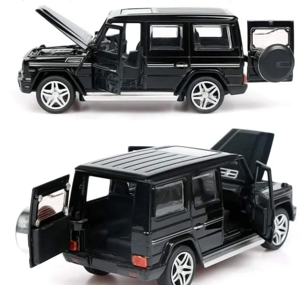 HALO_NATION®_Alloy_Die-Cast_Metal_1:32_Scale_Metal_DieCast_MERC_G-63_Die-Cast_with_6_Openable_Doors_and_Pull_Back_Action_Light_Sound_Jeep_AMG,_Big_G_G63_Alloy_Off-Road_Vehicle_Klesa_Jeep_-_Black