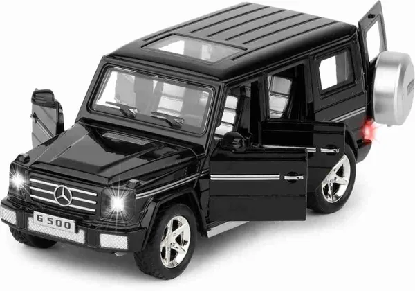 HALO_NATION®_Alloy_Die-Cast_Metal_1:32_Scale_Metal_DieCast_MERC_G-63_Die-Cast_with_6_Openable_Doors_and_Pull_Back_Action_Light_Sound_Jeep_AMG,_Big_G_G63_Alloy_Off-Road_Vehicle_Klesa_Jeep_-_Black