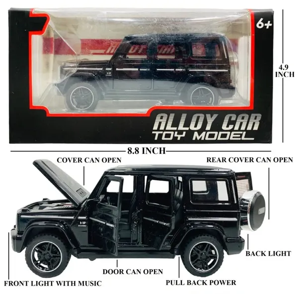 HALO_NATION®_Alloy_Die-Cast_Metal_1:32_Scale_Metal_DieCast_MERC_G-63_Die-Cast_with_6_Openable_Doors_and_Pull_Back_Action_Light_Sound_Jeep_AMG,_Big_G_G63_Alloy_Off-Road_Vehicle_Klesa_Jeep_-_Black