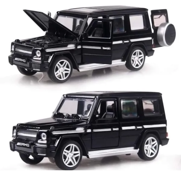 HALO_NATION®_Alloy_Die-Cast_Metal_1:32_Scale_Metal_DieCast_MERC_G-63_Die-Cast_with_6_Openable_Doors_and_Pull_Back_Action_Light_Sound_Jeep_AMG,_Big_G_G63_Alloy_Off-Road_Vehicle_Klesa_Jeep_-_Black