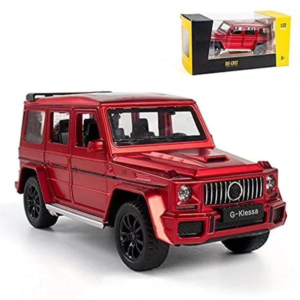 HALO_NATION®_Alloy_Die-Cast_Metal_1:32_Scale_Metal_DieCast_MERC_G-63_Die-Cast_with_6_Openable_Doors_and_Pull_Back_Action_Light_Sound_Jeep_AMG,_Big_G_G63_Alloy_Off-Road_Vehicle_Klesa_Jeep_-_Red