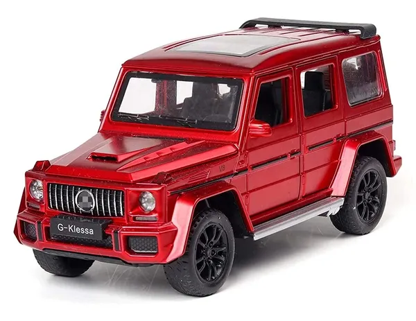 HALO_NATION®_Alloy_Die-Cast_Metal_1:32_Scale_Metal_DieCast_MERC_G-63_Die-Cast_with_6_Openable_Doors_and_Pull_Back_Action_Light_Sound_Jeep_AMG,_Big_G_G63_Alloy_Off-Road_Vehicle_Klesa_Jeep_-_Red