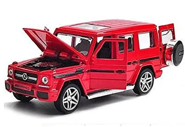 HALO_NATION®_Alloy_Die-Cast_Metal_1:32_Scale_Metal_DieCast_MERC_G-63_Die-Cast_with_6_Openable_Doors_and_Pull_Back_Action_Light_Sound_Jeep_AMG,_Big_G_G63_Alloy_Off-Road_Vehicle_Klesa_Jeep_-_Red