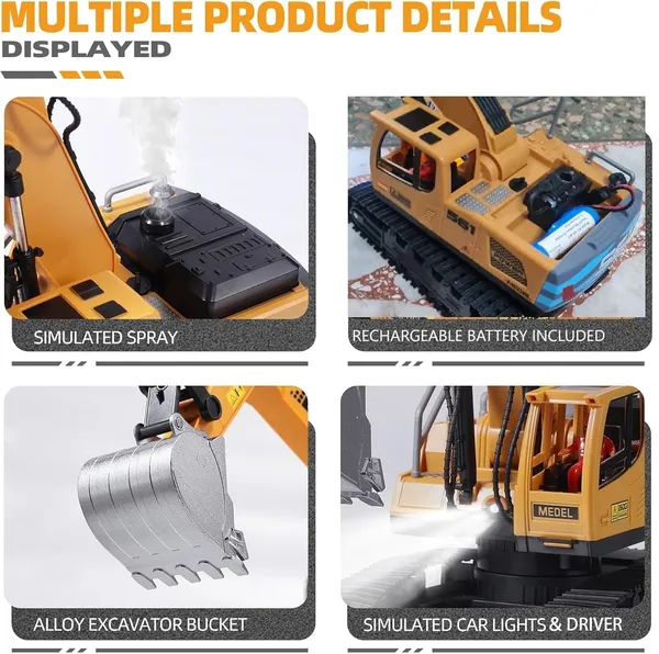 HALO_NATION®_RC_Excavator_1:18_Scale_9_Channel_Remote_Control_Construction_Vehicle_with_Light_&_360�_Rotation_Shovel,_Digger_Truck_with_Smoke_Effect_&_Rechargeable_Battery_Truck