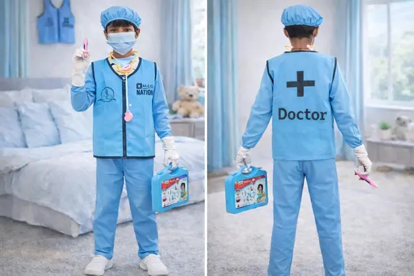HALONATION_®_Doctor_Pretend_Play_Kit_for_Kids_|_Dress-Up_Jacket,_Cap,_Mask,_Gloves_and_Foldable_Suitcase_Tool_kit_with_7_Pretend_Tools,_(3�12_Yrs)