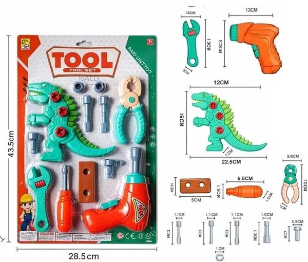 HALO_NATION_Engineering_Dress_DIY_Tools_Toy_&_Hat_With_Take_a_Part_Dinosaur_Toy_()