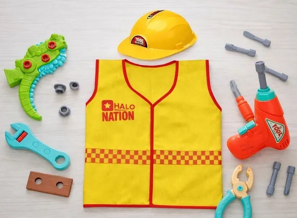 HALO_NATION_Engineering_Dress_DIY_Tools_Toy_&_Hat_With_Take_a_Part_Dinosaur_Toy_()