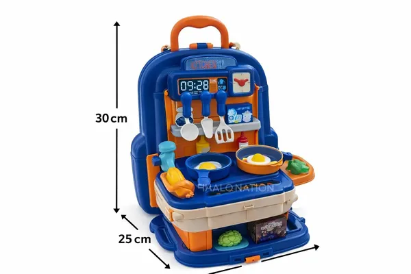 HALO_NATION®_Kids_Backpack_Kitchen_Toy_Set_|_34_Pcs_|_Functional_Water_Tap_Playset_(3+)