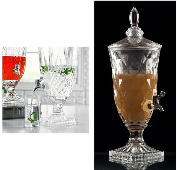 HALO_NATION_Glass_tank_with_Lid_&_tap_Mason_Jar_Beverage_Drink_Dispenser_Cocktail_Pitcher_Bottom_Loading_Water_Dispenser_()