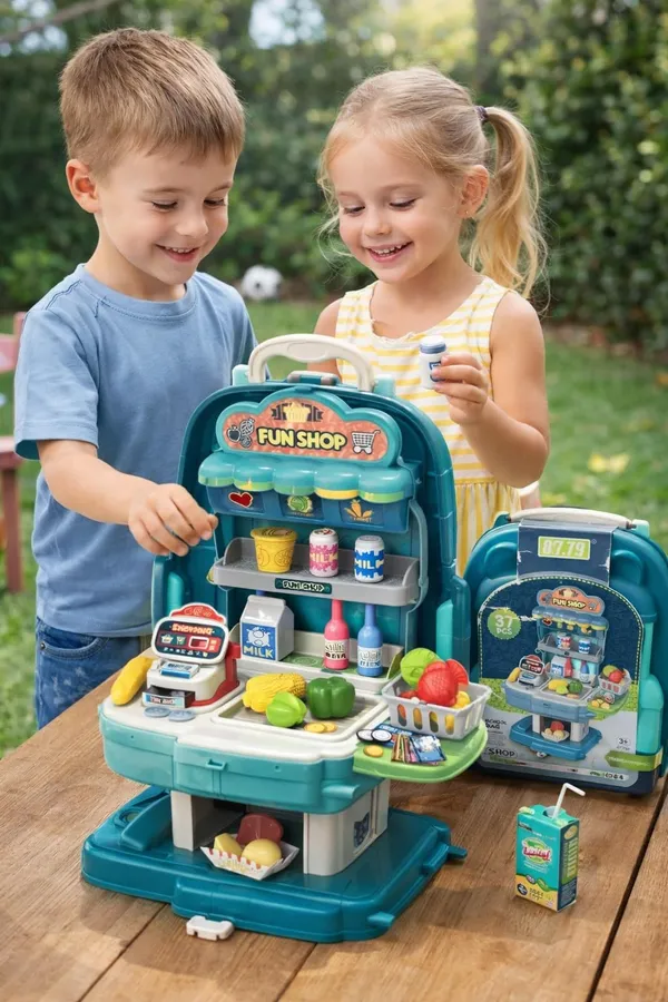 HALO_NATION®_Kids_Grocery_Shop_Toy_Backpack_|_3-in-1_Market_Play_Set_|_37_Pcs_|_Age_3+