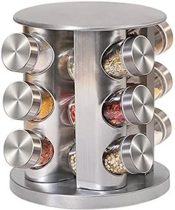 Multicolor_Spice_Bottle_Holder_Revolving_Stainless_Steel_Spice_Rack_Set_12_In_1_Glass_Jar_Multipurpose_Uses_Storage_Set_Condiment_Masala_Rack_Set_Seasoning_Storage_Organization