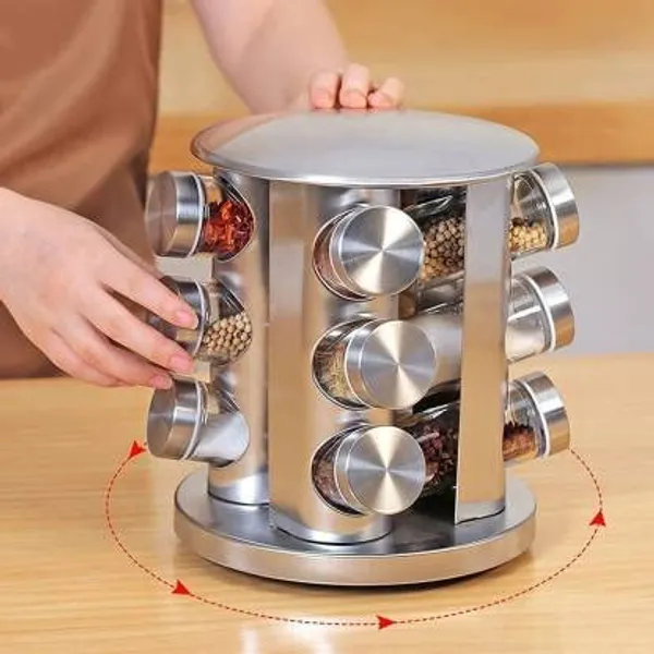 Multicolor_Spice_Bottle_Holder_Revolving_Stainless_Steel_Spice_Rack_Set_12_In_1_Glass_Jar_Multipurpose_Uses_Storage_Set_Condiment_Masala_Rack_Set_Seasoning_Storage_Organization