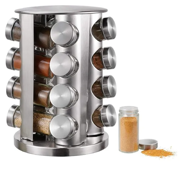 Multicolor_Spice_Bottle_Holder_Revolving_Stainless_Steel_Spice_Rack_Set_16_In_1_Glass_Jar_Multipurpose_Uses_Storage_Set_Condiment_Masala_Rack_Set_Seasoning_Storage_Organization