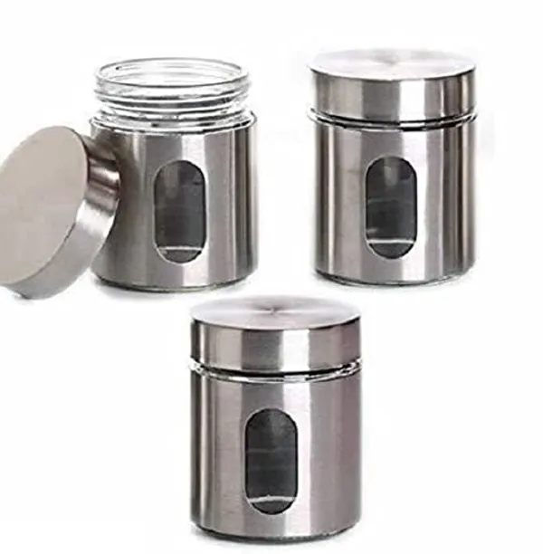Black_Basics_Stainless_Steel_Food_Storage_Canister_Set_|_Airtight_with_Viewing_Window_(3_x_400ml)