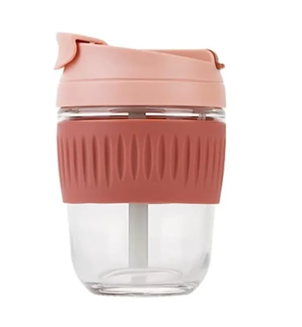 Brown_Dual_Lid_Reusable_Portable_Leak_Proof_Coffee_Cup_With_Straw_&_Airtight_Lid_High_Temperature_Resistance_Glass_Sipper_With_Silicone_Sleeve_Bpa_Free_Car_Travel_Mason_Jar_350_ML