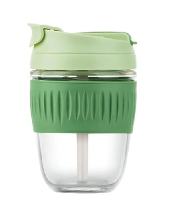 Green_Dual_Lid_Reusable_Portable_Leak_Proof_Coffee_Cup_With_Straw_&_Airtight_Lid_High_Temperature_Resistance_Glass_Sipper_With_Silicone_Sleeve_Bpa_Free_Car_Travel_Mason_Jar_350_ML