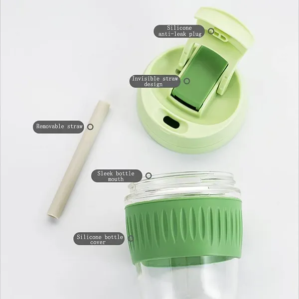 Green_Dual_Lid_Reusable_Portable_Leak_Proof_Coffee_Cup_With_Straw_&_Airtight_Lid_High_Temperature_Resistance_Glass_Sipper_With_Silicone_Sleeve_Bpa_Free_Car_Travel_Mason_Jar_350_ML