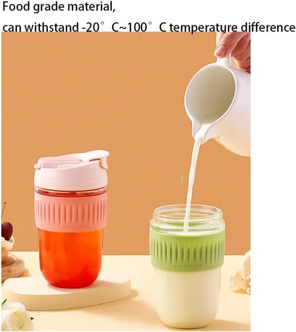 Green_Dual_Lid_Reusable_Portable_Leak_Proof_Coffee_Cup_With_Straw_&_Airtight_Lid_High_Temperature_Resistance_Glass_Sipper_With_Silicone_Sleeve_Bpa_Free_Car_Travel_Mason_Jar_350_ML
