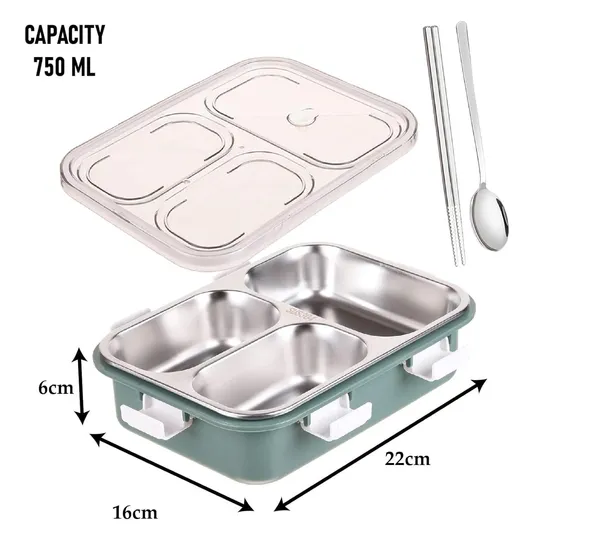 Green_Leak_Proof_Tiffin_3_Compartment_Stainless_Steel_Lunch_Box_With_Steel_Cutlery_750ML
