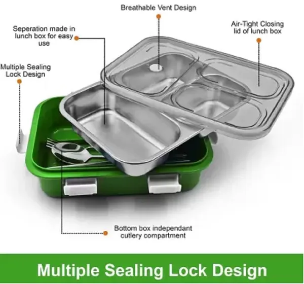 Green_Leak_Proof_Tiffin_3_Compartment_Stainless_Steel_Lunch_Box_With_Steel_Cutlery_750ML