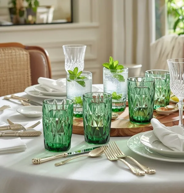 Pack_Of_4_Green_Textured_Drinking_Glasses_Set_Embossed_Highball_Glasses_400_ML
