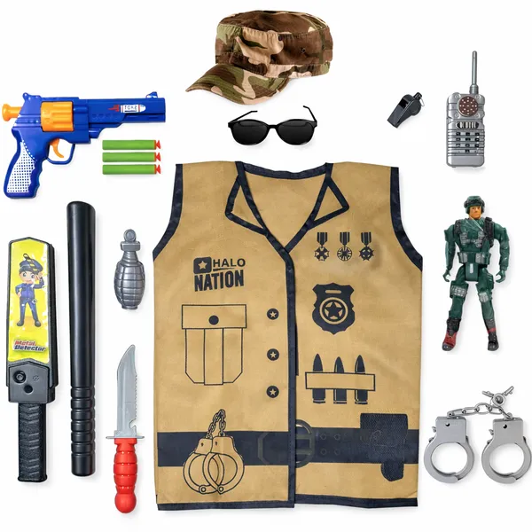 HALO_NATION®Police_Dress_costume_with_tools_|_Simulation_Policemen_Role_Play_Kit_,_Special_Force_Set_,_Police_Dress_Playset_(Police_Set_-_15_Pcs)