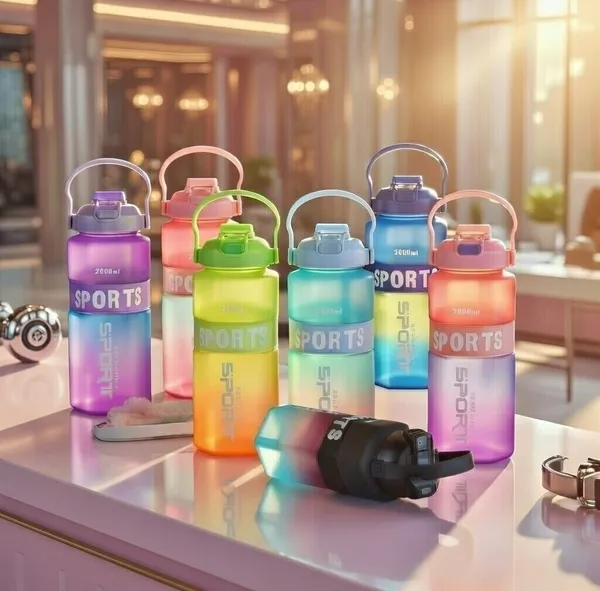 GR8INDIA®_Supercool_3-in-1_Water_Bottle_Set,_2000ML_+_900_ML_+_300_ML_Assorted_Bottles,_Leakproof_Reusable_Drinking_Bottles_with_Multi-Lid_Options,_Durable_Sports/Gym/Travel_Bottle