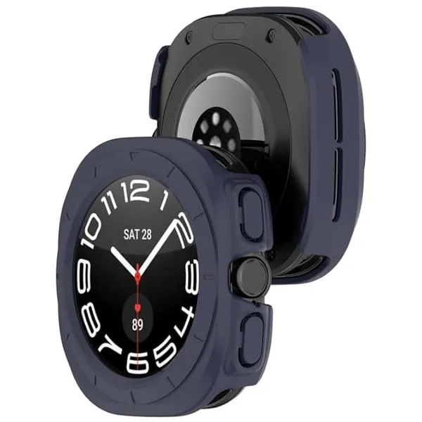Dark_Blue_Samsung_Galaxy_Watch_Ultra_47Mm_Half_Coverage_Hollowed_Pc_Watch_Protective_Case