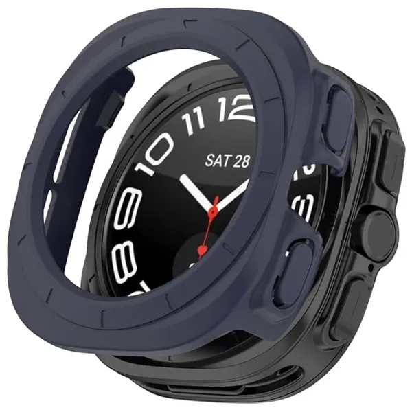 Dark_Blue_Samsung_Galaxy_Watch_Ultra_47Mm_Half_Coverage_Hollowed_Pc_Watch_Protective_Case