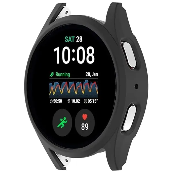 Black_Samsung_Galaxy_Watch_7_40Mm_Half_Pack_Hollow_Pc_Watch_Protective_Case