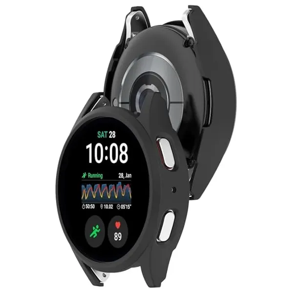 Black_Samsung_Galaxy_Watch_7_40Mm_Half_Pack_Hollow_Pc_Watch_Protective_Case